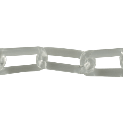 This is the small size Clear Glass Chain Necklace by Technicolor Tony available at Handmade Glass Co. Featuring handmade glass links these beautiful chains are made here locally in Denver, Colorado.