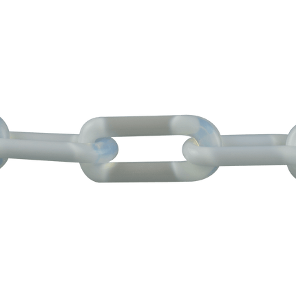 This is the Ghost Glass Chain Necklace by Technicolor Tony available at Handmade Glass Co. This stunning handmade glass necklace features vibrant colors and refined craftsmanship.