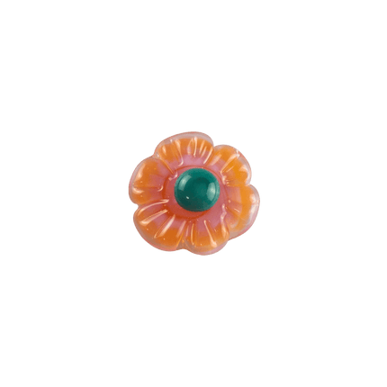 These are Glass Flower Choose-A-Charms by Technicolor Tony available at Handmade Glass Co. Featuring customizable backing and handmade here in Denver, CO these unique glass charms are a vibrant way to show off some color.