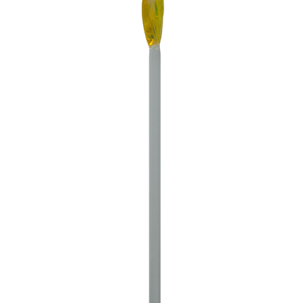 This is the Striking Yellow handmade Glass Leaf Cocktail Swizzle Sticks by Biting Glass available at Handmade Glass Co. Featuring vibrant glass leaf toppers and rounded bottom to easily stir up your favorite drink.