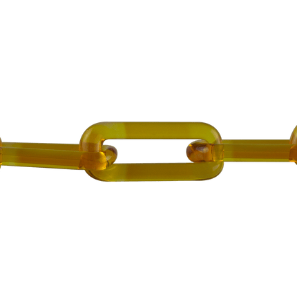 This is the Northstar Yellow Glass Chain Necklace by Technicolor Tony available at Handmade Glass Co. Featuring handmade glass links these beautiful chains work great as bracelets as well.