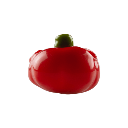 This is a Glass Pumpkin Pendant from Technicolor Tony available at Handmade Glass Co. Featuring an orange body and green stem this fun pendant has two holes so it can easily be worn as a necklace.