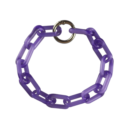 This is the Purple Glass Chain Bracelet by Technicolor Tony available at Handmade Glass Co. Featuring interlocking purple glass chains and handmade in Denver this is an awesome piece of headie jewelry.