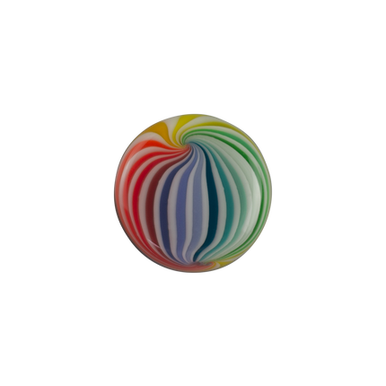 This is the Rainbow Red Elvis Disc Pendant from Technicolor Tony available at Handmade Glass Co. The beautiful rainbow pendant makes for a fun jewelry piece and accessory!