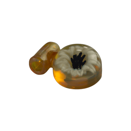 This is the Sunflower Flower Medallion Pendant by Biting Glass available at Handmade Glass Co. A beautiful handmade borosilicate jewelry piece.